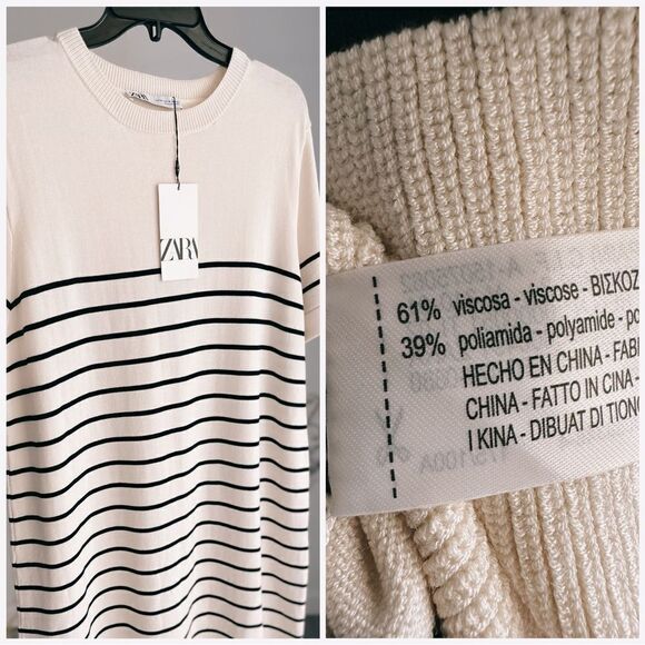 ZARA STRIPED KNIT MINI DRESS - Picture 3 of 9